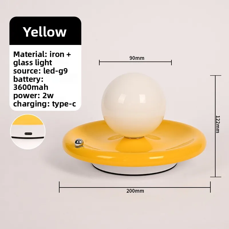Luxe nachtlampje voor woonkamer, slaapkamer, nachtkastje, oplaadbare tafellamp, creatief sfeerverlichting, crèmekleurige LED-lampdecoratie