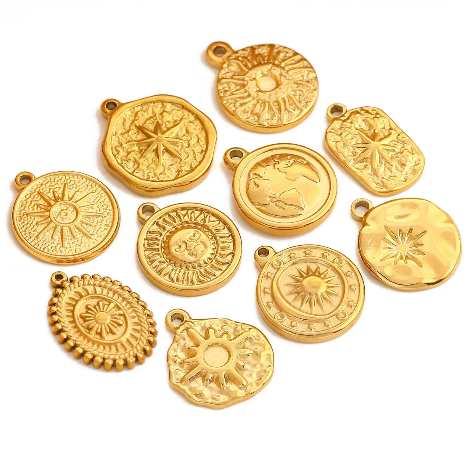 3 Teile/los Sunburst Charms Edelstahl Sonne/Erde/Stern Anhänger für Schmuck Machen Liefert Diy Ohrringe Halskette Zubehör