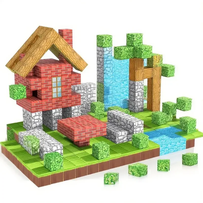 

New 60-100Pcs Magnetic Building Blocks Magnet Set For Boys & Girls Age 3+STEM DIY Sensory Toys For Gifts Construction Toy