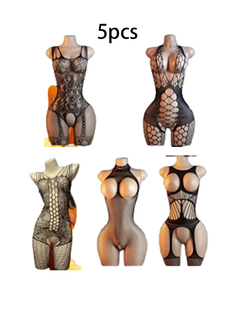 5-Piece Bodysuit Set: Stretchy lingerie that contours to your curves—versatile, practical, and perfect for a romantic date.