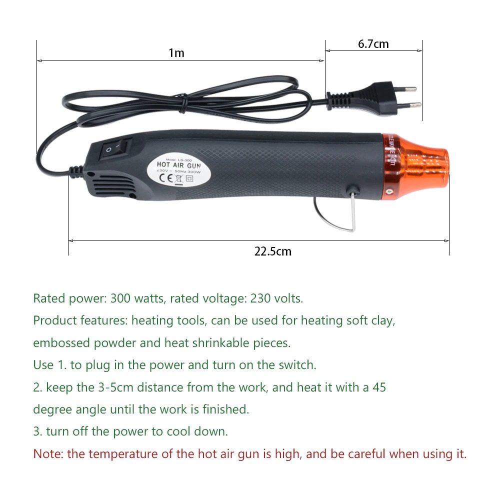 Hot Air Gun DIY Hot Air Gun Electric Power tool Hair Dryer Soldering Wrap Blower Heater Shrink sheet Air Heat Gun DIY tool