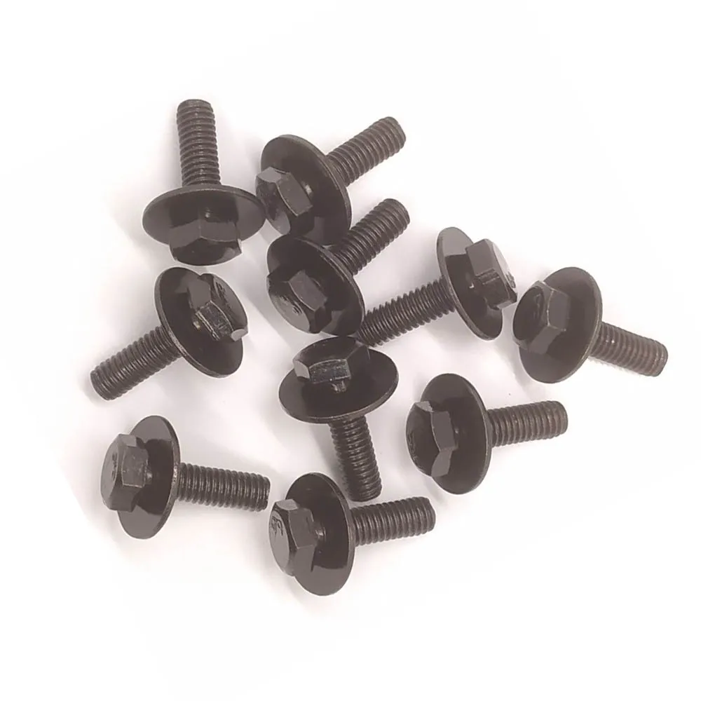 10/5pcs Car 6mm Screws Bolts with Spacer M6 External Hexagon T20 for Bumper Fender Guards Mudguard