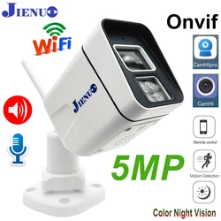 5MP Wifi Camera IP Outdoor Waterproof Color Night Vision Two-Way Audio Security Surveillance 1080P Onvif Home Cam Wireless CamHi