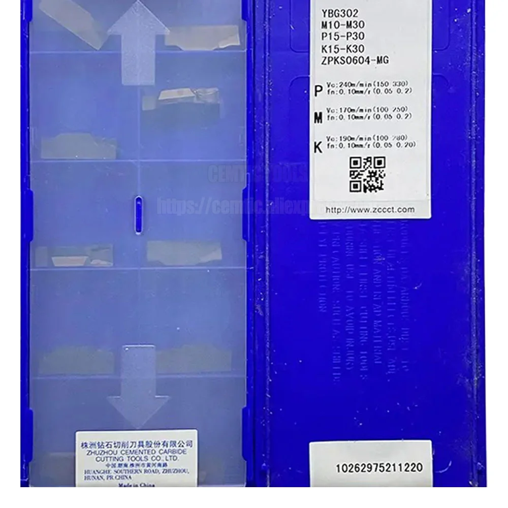 

ZCC ZPKS0604-MG YBG302 YBG202 Parting Grooving Inserts Single cutting edge ZPKS 0604 MG 10PCS/BOX