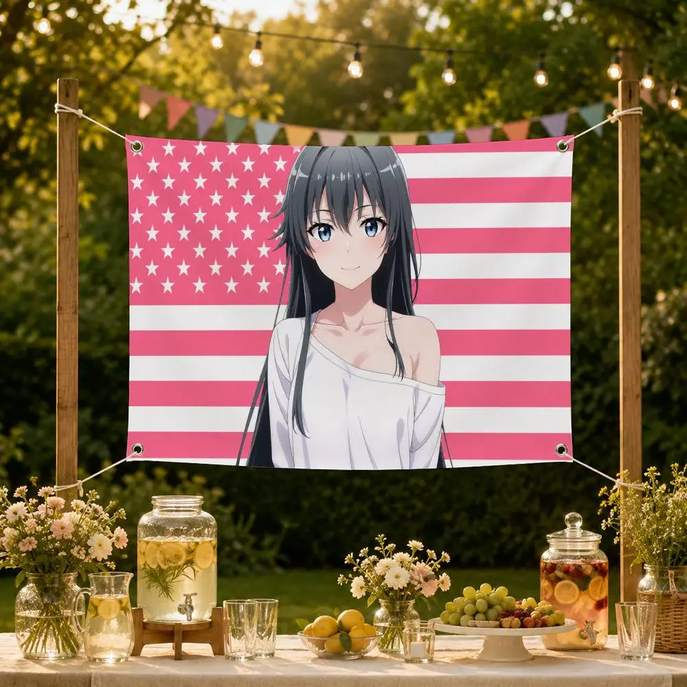 Anime Manga Art Japanese O-OreGairu Flags Decorative Flag Banner for Garden Yard Lawn Outdoor Home Party Wall Decor