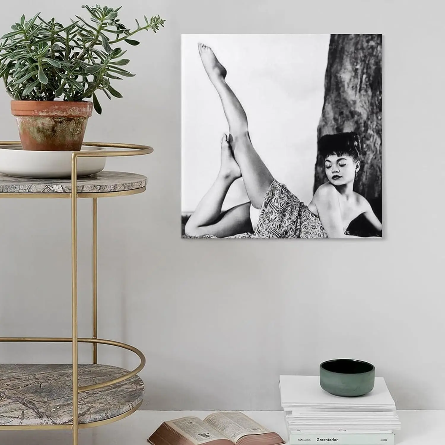ملصق مطبوع عتيق باللونين الأبيض والأسود من Eartha Kitt (37) ملصق ديكور منزلي جدار فني معلق صورة مطبوعة لغرفة النوم