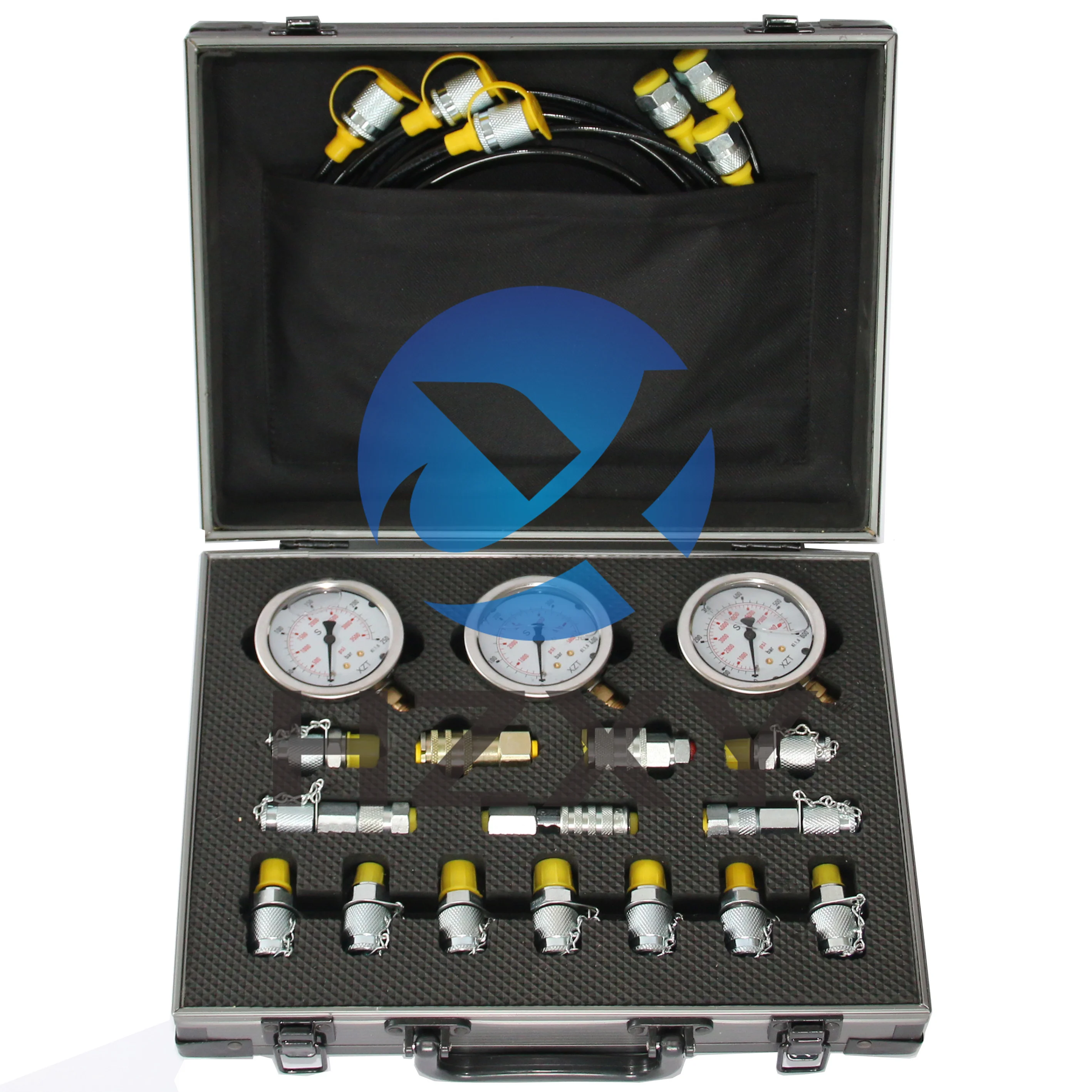 

Universal Pressure Gauge Measuring Instruments Testing Tool Excavator Hydraulic Pressure Test Kit XZTK-60MC