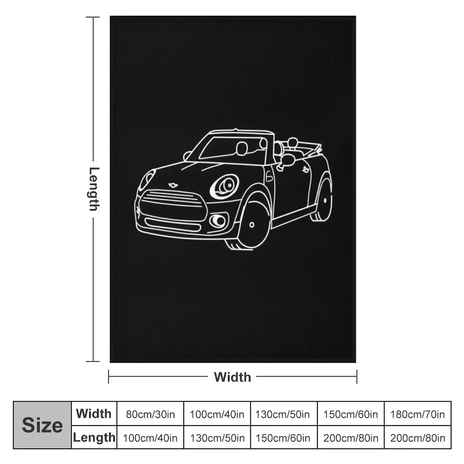 Mini Cooper Convertible Throw Blanket Luxury Throw Flannel Blankets