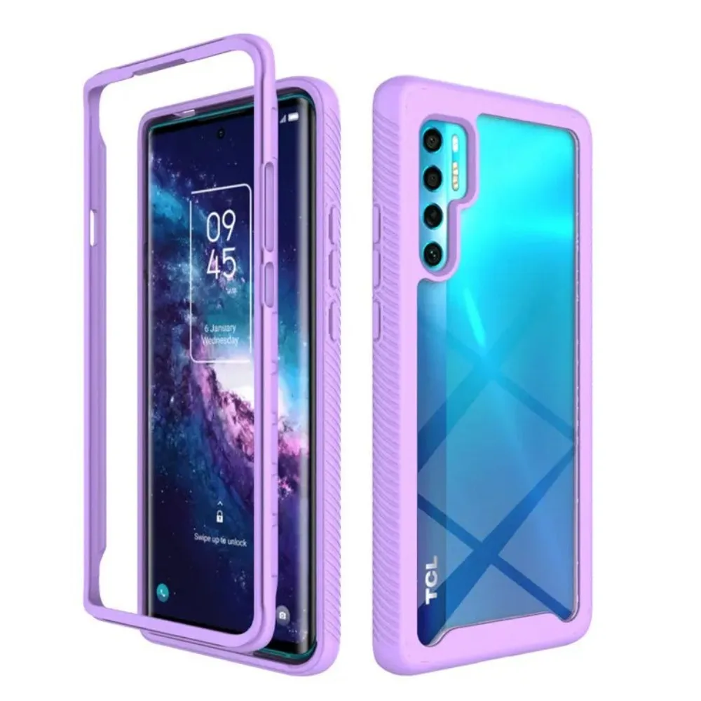 Para tcl 20 pro 5g caso de cristal híbrido painel traseiro duro pára quadro escudo tcl 20 pro caso telefone tcl20 20pro à prova de choque capa funda