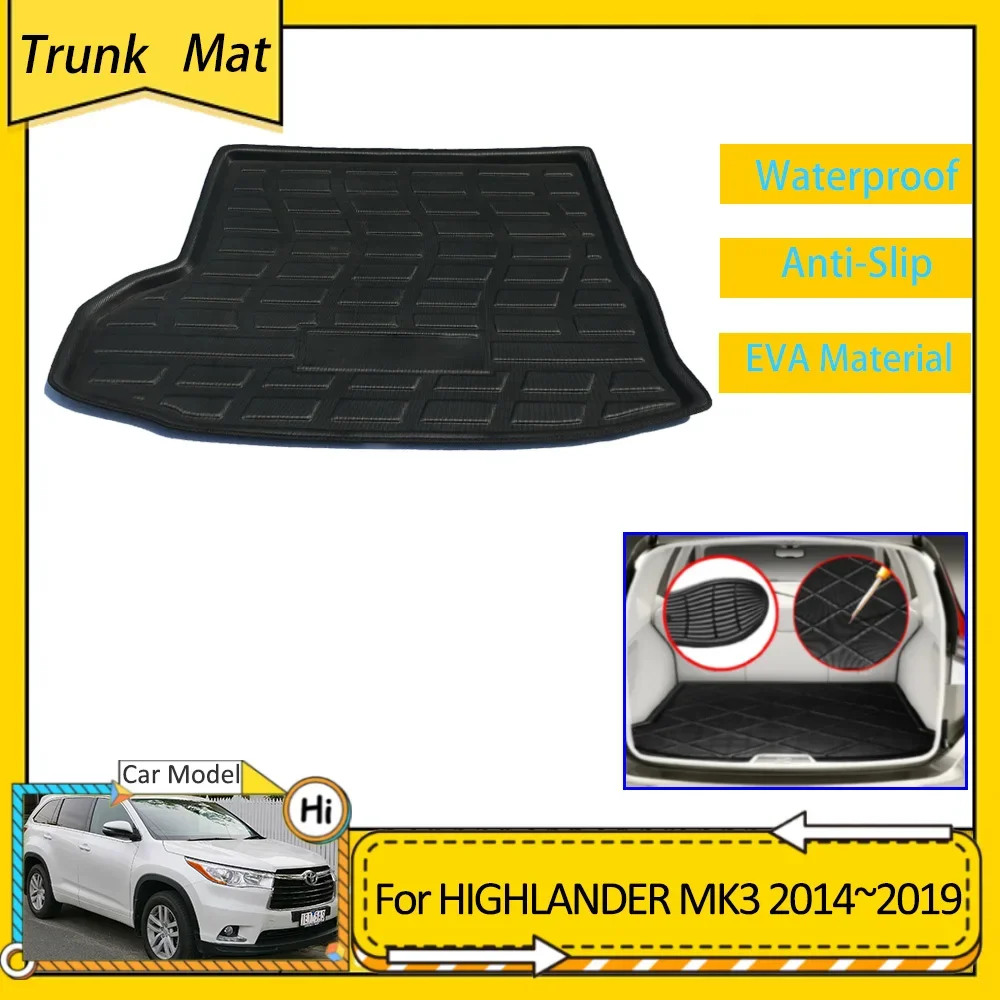 

Car Trunk Mat For Toyota Highlander Kluger XU50 MK3 2014~2019 Accessories Cargo Boot Pad Protective EVA Waterproof Carpet Liner