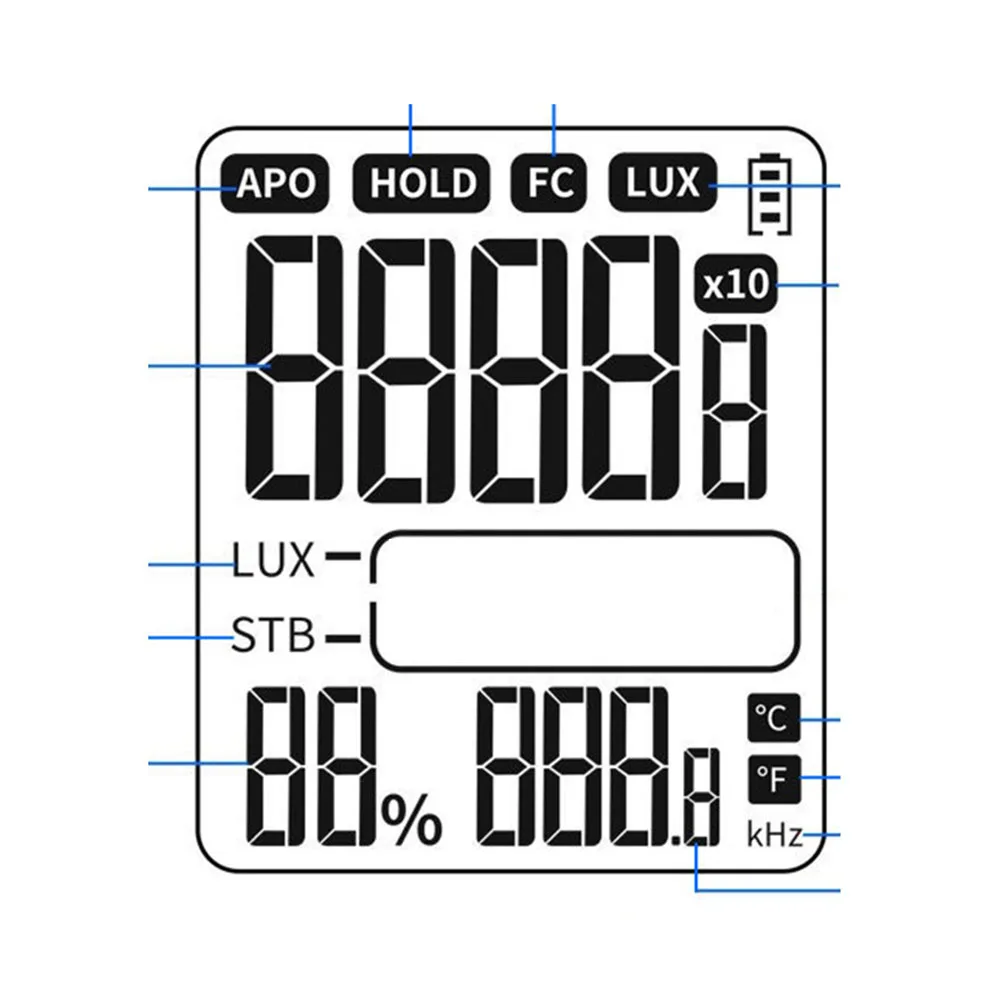 Digital Lux Meter SK-8102 For MINI for Light Intensity Measurement for strobe Flicker 10Hz-10kHz 0.1 to 999900 Lux