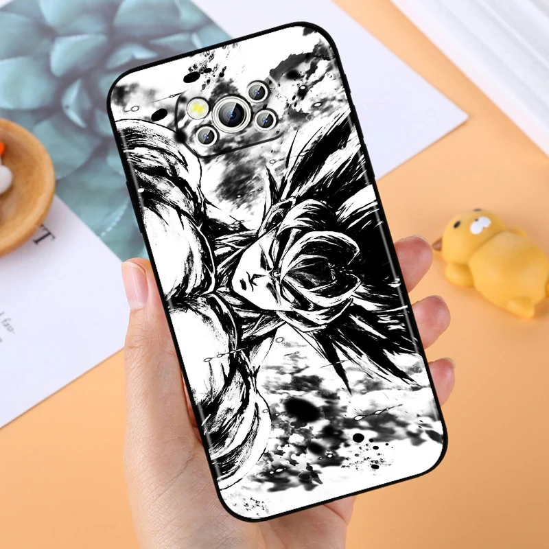 Cute D-Dragon Ball Goku Cool per Xiaomi Mi Poco F5 F4 F3 F2 X5 X4 X3 M6 M5 M5S M4 M3 C40 Pro GT NFC 5G custodia per telefono in TPU nero