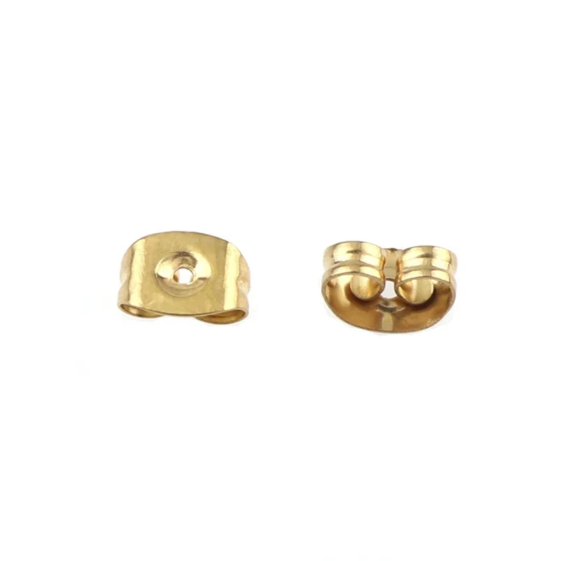 100Pcs/Lot Brass Ear Nuts Push Back, Replacement Earring Back ,Stud Locks Stopper Accessories for DIY Jewelry Making Wholesale