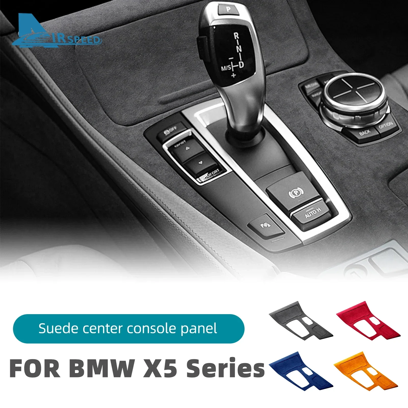 

For BMW 5 Series F10 F18 2009-2016 Car Center Console Gear Shift Frame Cover Trim Interior Flannel Super Suede Accessory
