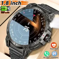 LIGE AMOLED Smart Watch Men 760mAh Battery Flashlight Fitness Tracker IP68 Waterproof Bluetooth Call Smartwatch For Android iOS