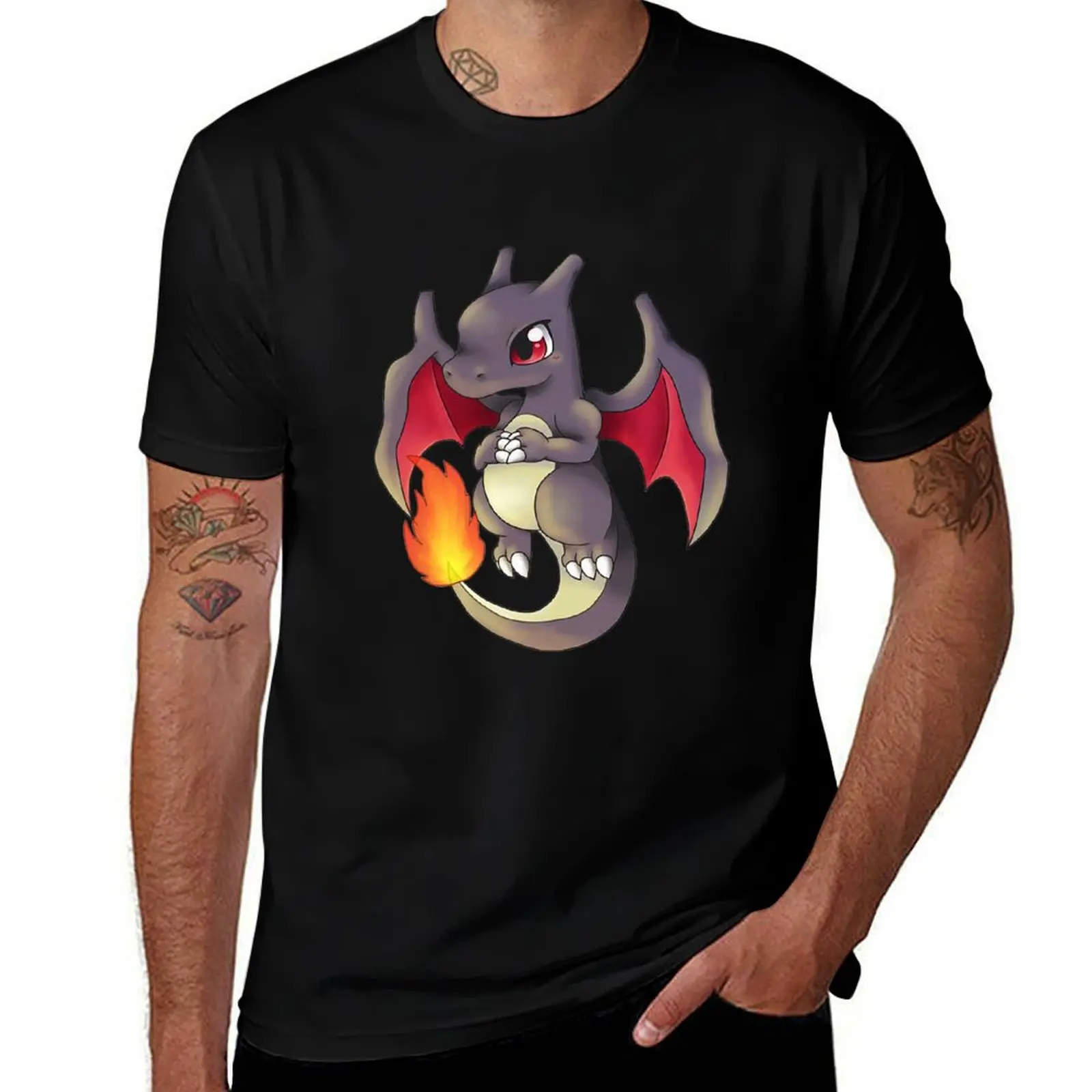 

Charizárd - Black Dragon Chibi T-Shirt t shirts for man graphic funny man tshirt T-Shirt