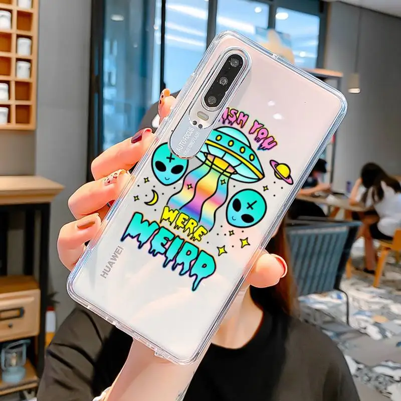 Cute cartoon alien Phone Case for Huawei P20 P30 P40 P50 pro lite Mate50 Y5 Y6 Y9 prime for Honor 8X 10 50 Cover