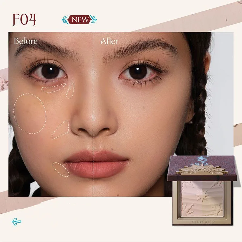 GIRLCULT Highlighter & Finishing Setting Powder Expansive Brightening Shade,Natural Glow,Pore-Blurring Makeup Face Powder