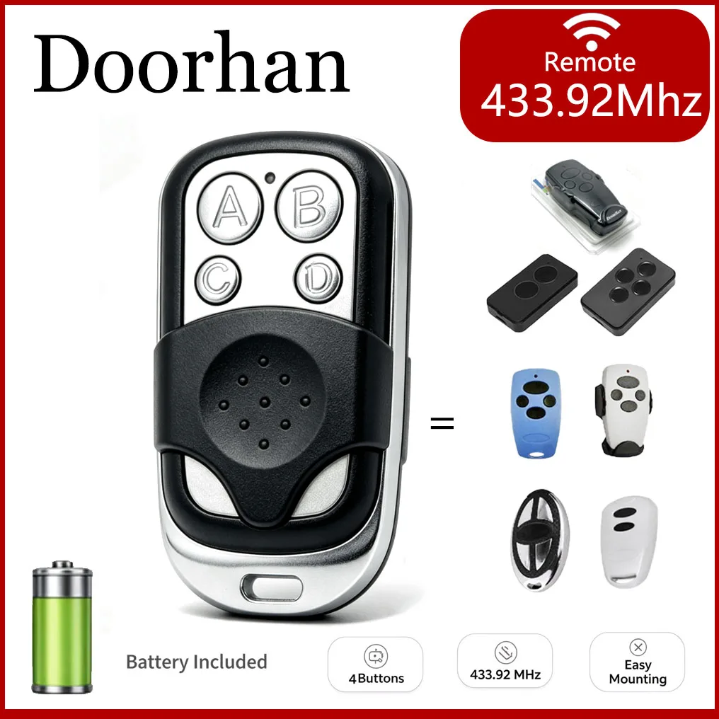 433MHz   4-channel DOORHAN Transmitter 2 Pro 4 Pro Wireless Remote Garage Door Lock Gate Key DORHAN 2-RPO 2 Button  garage door