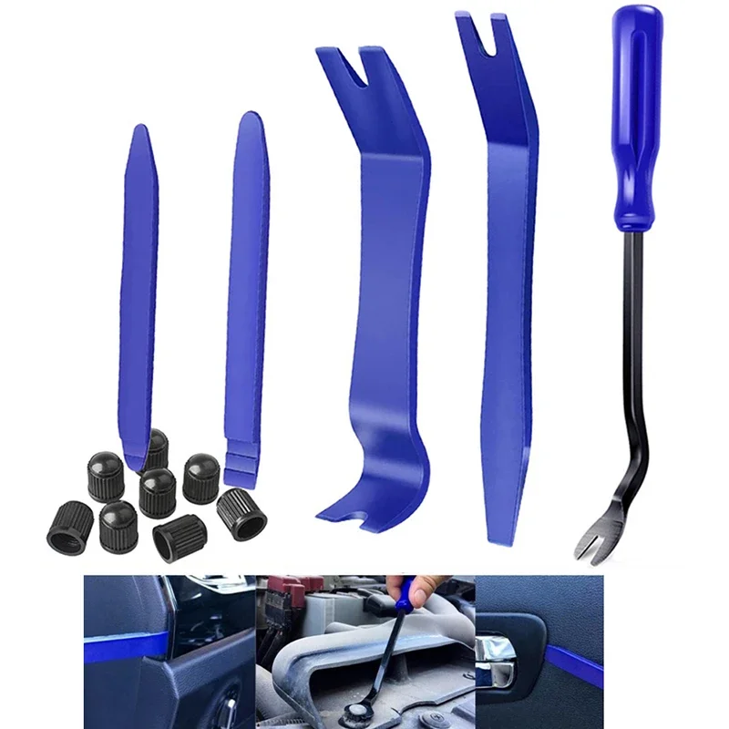 

5PCS Auto Door Clip Panel Radio Trim Removal Tool Kits Plastic Car Dismantlers Interior Seesaw Conversion Repairing Car Tools