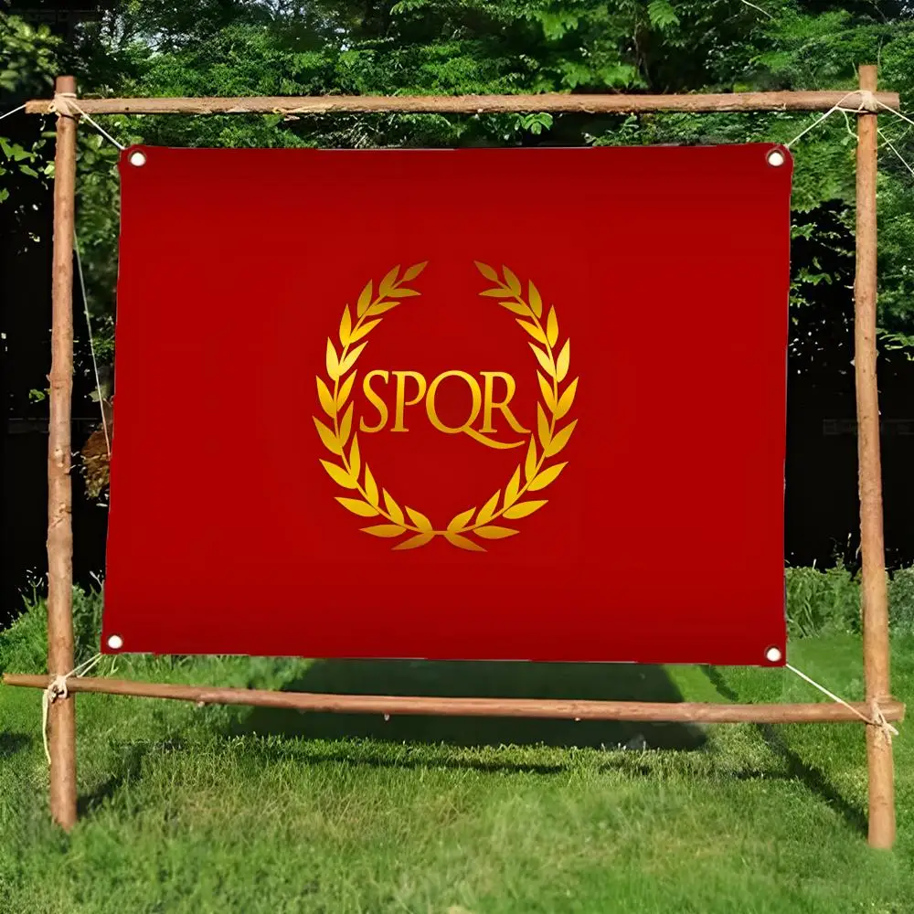 SPQR Banner  Roman Republic Flags Borderless four-ring ornament indoor outdoor decoration effortless to hang