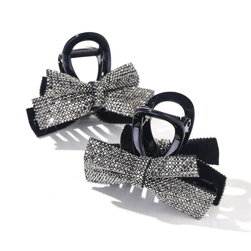 AFP Ladies Elegant Luxury All Rhinestone Ponytail Hair Claw Ladies Bow Hair Clip Headband Fashion Hair Accessories