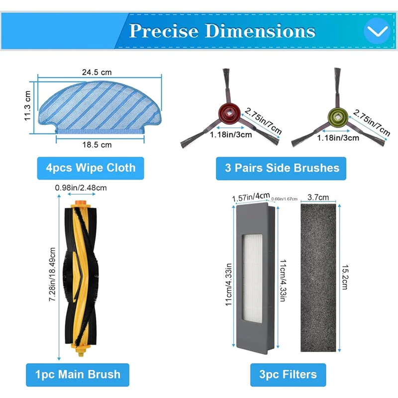 AA80-pour ECOVACS Deebot T9 AIVI T8 AIVI N8 Pro série Robot aspirateur brosse latérale brosse principale filtre pièces de rechange