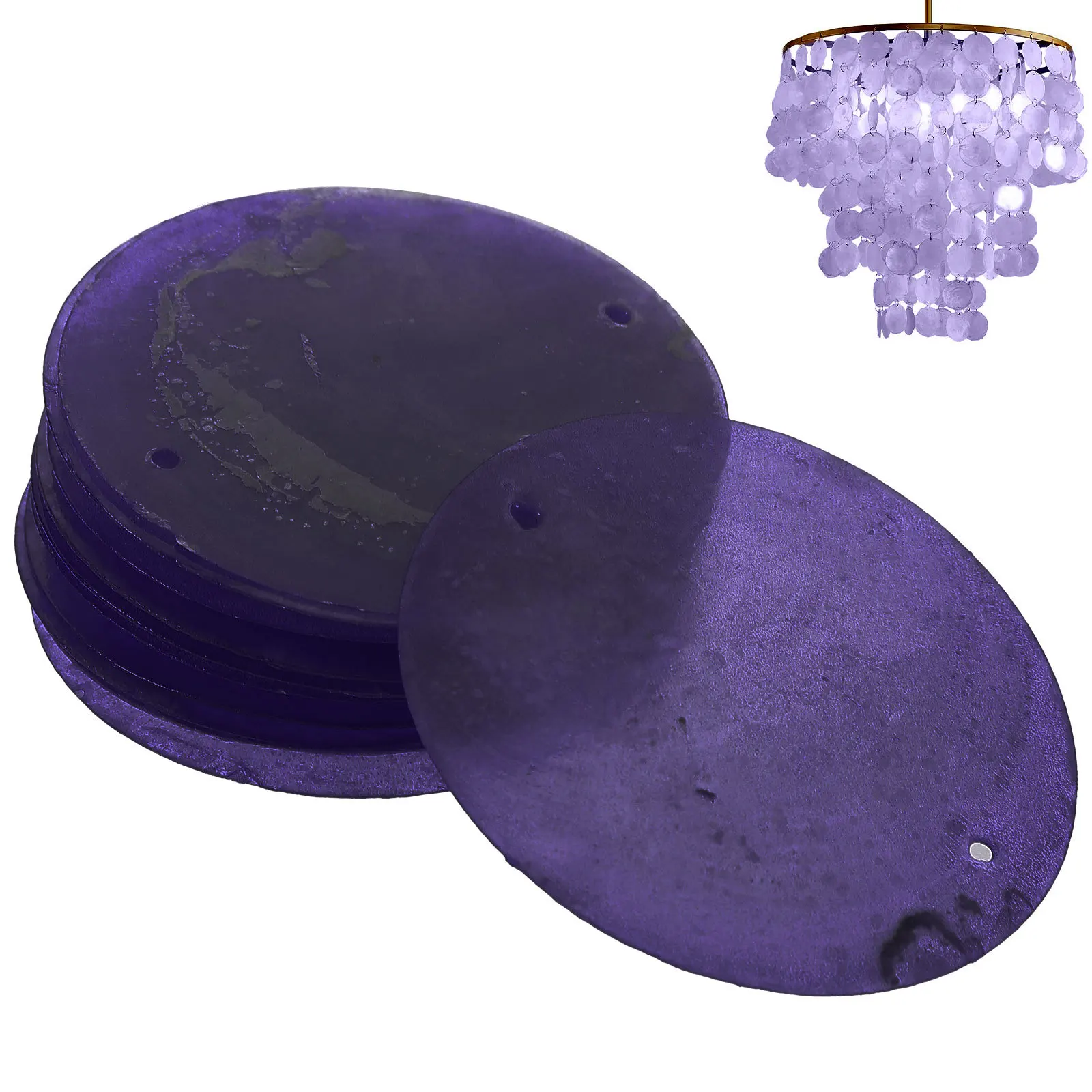 100Pcs Round Shells Pieces Smooth Edges DIY Hanging Pendant for Wind Bell Jewelry Making Craft Supplies Round Shells Pieces