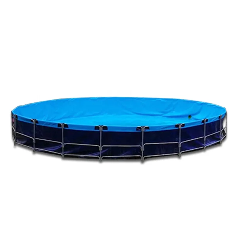 

Circle Fishing Tanks Hot-dip Galvanized Pipe Fishponds PVC Tarpaulin 0.9mm 1.2mm 1.5mm Customized Simple Aquaculture System