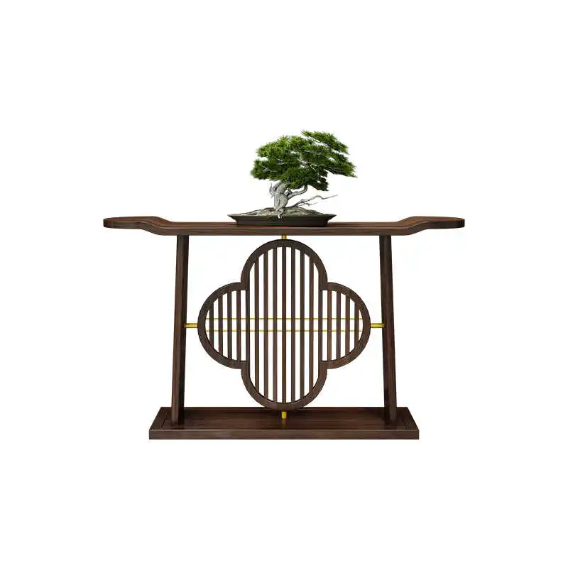 New Chinese style entrance front door entrance table end view platform entrance platform solid wood art bar modern light luxury