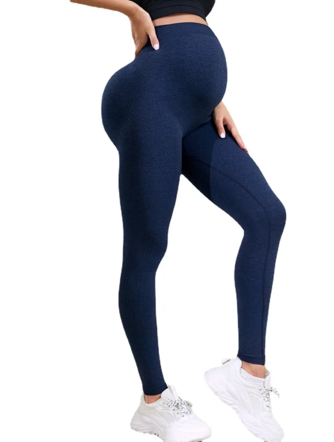 

Pregnant Women Gym Yoga Seamless Pants Premama Sports Clothes Stretchy High Waist Athletic Fitness Leggings Maternity Slim Pant