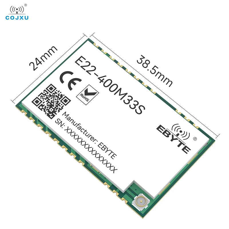 SX1268 433MHz 33dBm LoRa RF Module SMD IPEX Stamp Hole 2W E22-400M33S 16KM Long Range Wireless Data Transmitter and Receiver