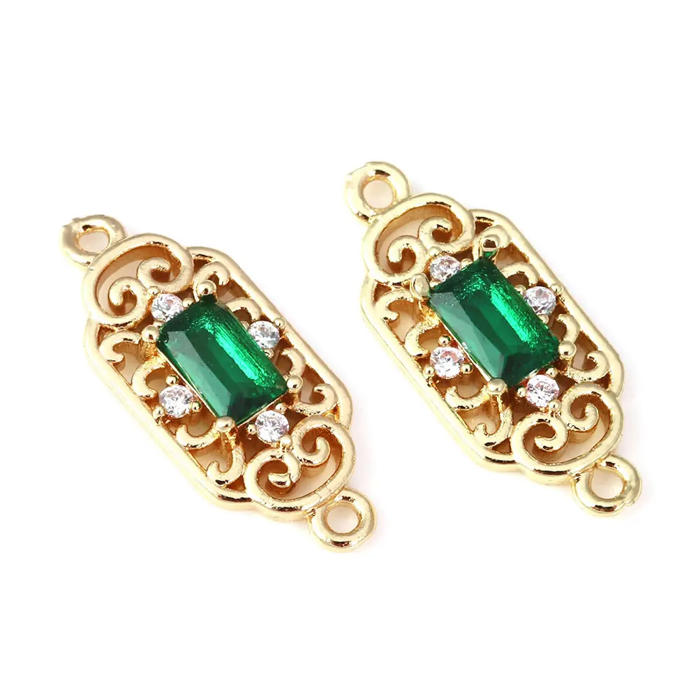 10PCS 18K Gold Color Rectangle Connect Charms Pendants Earrings High Quality Diy Jewelry Accessories Rosediy official-website