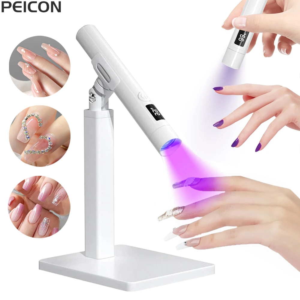 UV LED Nail Lamp Mini UV Nail Lamp for Manicure Portable Nail Dryer Stand Lamp Professional Ultraviolet Mini Nails Drying Light