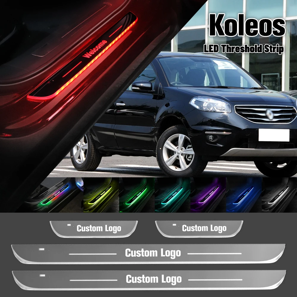 

For Renault Koleos 2008-2023 Car Door Sill Light Customized Logo LED 2017 2019 2021 Welcome Threshold Pedal Lamp Accessories