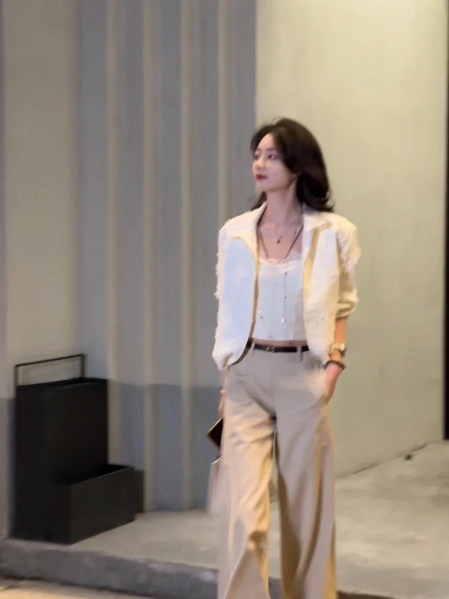 

Брюки-палаццо цвета хаки с высокой талией, удобные, повседневные, прямого кроя, для женщин, из смесового полиэстера