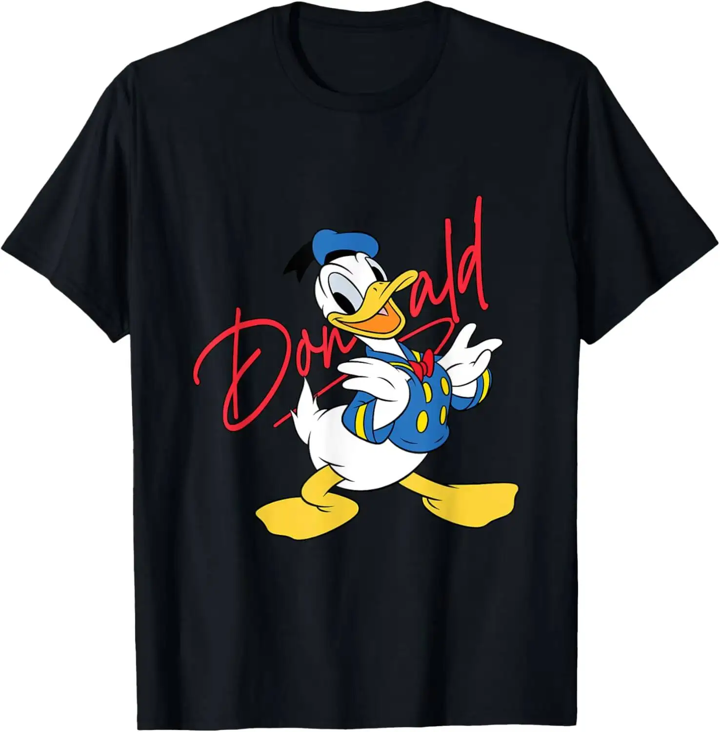Mickey And Friends Donald Duck Classic Summer Short-Sleeved Breathable Sweat-Wicking Versatile Fashion T-Shirt For 100% Cotton
