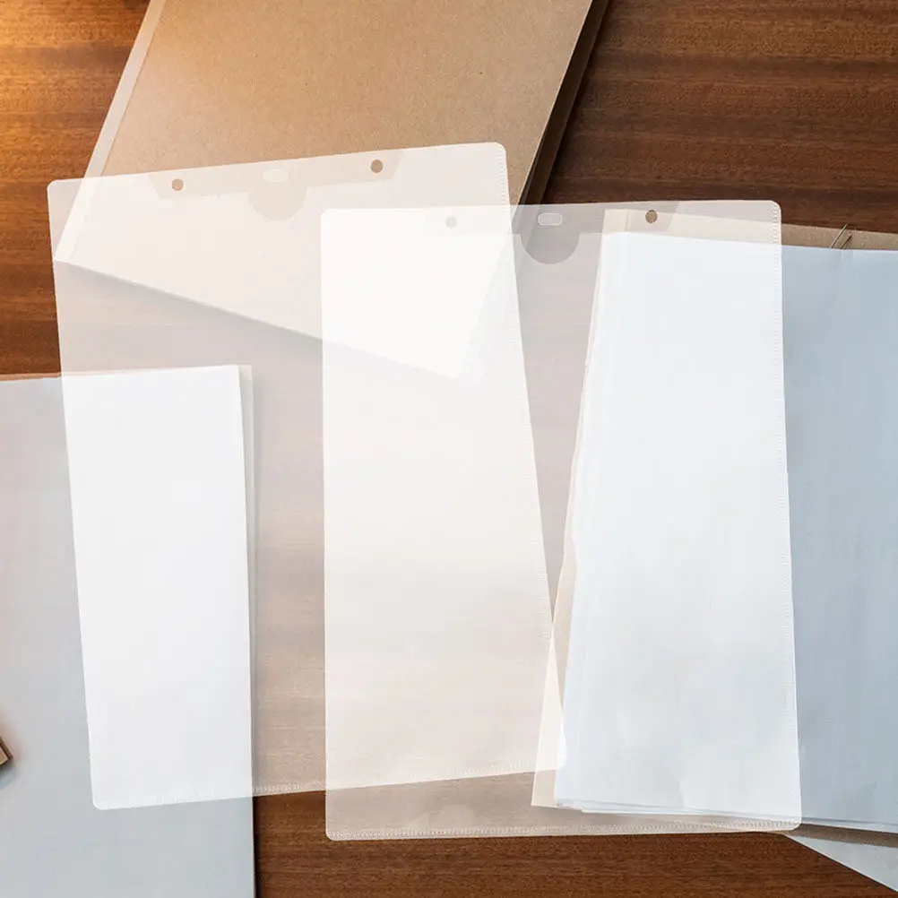 

24Pcs Clear File Folder Plastic Document Holder Hanging File Protector Portable Paper Storage Organizer Office Use Document Bag