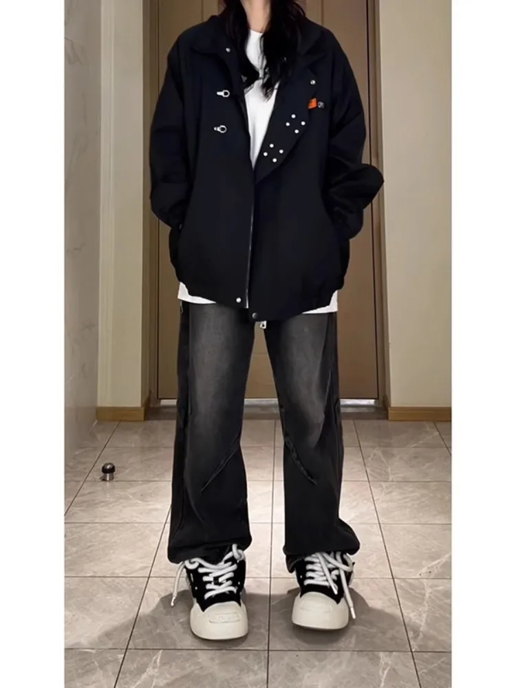 

Новое китайское мужское джето Oversize, американский самолет, рабочая одежда с воротником-стойкой, весенне-осеннее новое пальто