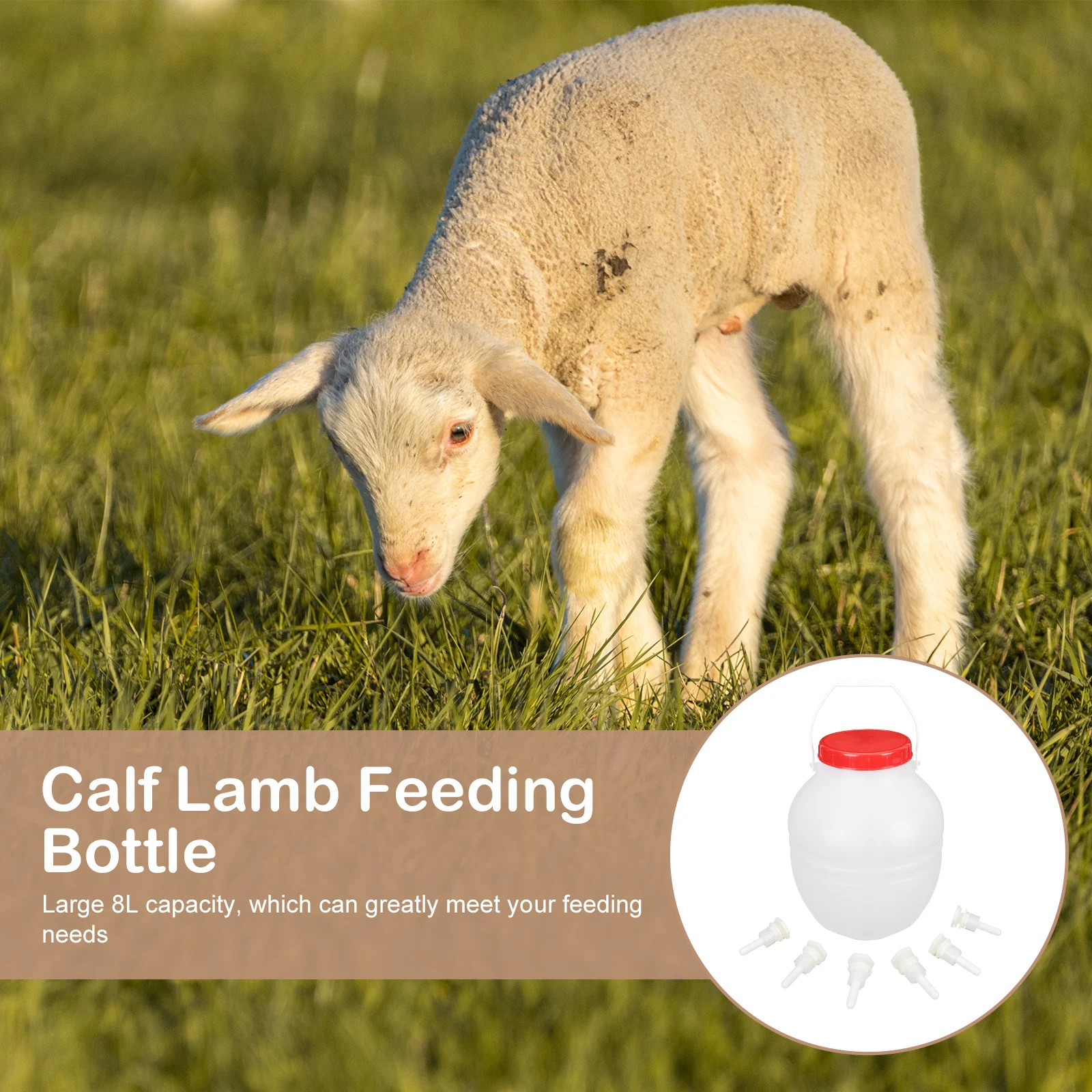 

1 Set Lamb Milk Feeder Pig Milk Bottle 8L Large Capacity Durable Nursing Bottle For Young Livestock Farm Use Calf Piglet Sheep