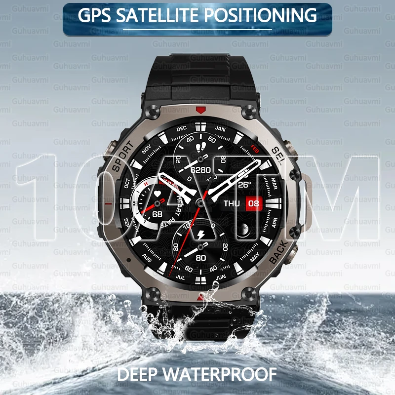 

2025 New T-Rex 3 GPS Smart Watch 10ATM&IP69K Waterproof Built-in Dual-band GNSS HD AMOLED Compass Original Military Smartwatches