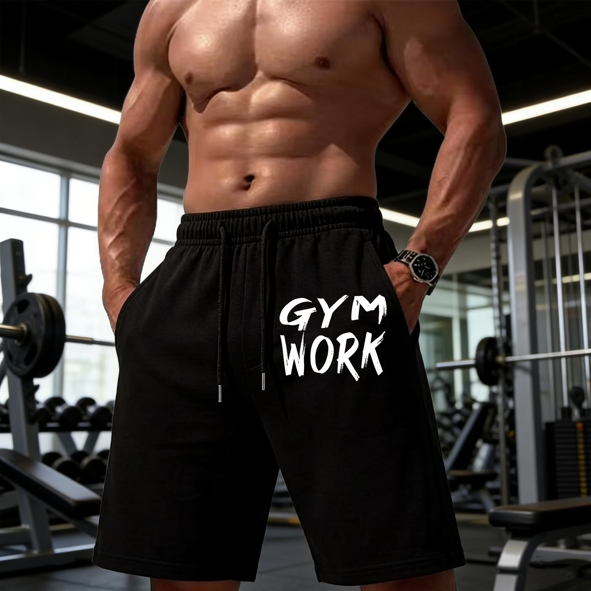 

Gym Work Art Letter Print Summer Hip Hop Street Shorts Men'S Simple Youthful Sportpants Comfortable S-2Xl Swimming Trunks