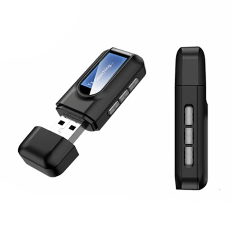 Adaptador 5.0 compatível com bluetooth, display lcd sem fio, usb, receptor compatível com bluetooth, transmissor de áudio e música