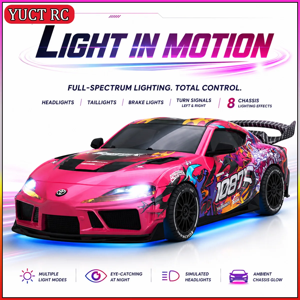 JXC SP4301 1087X Supra 1/43 Mini RC Cars 4WD Full-Scale with 2.4G Remote Contro Drift Racing with Cool Light Toys Gifts for Boys view 2