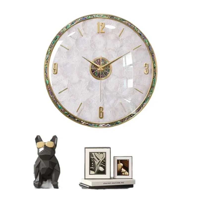 Light luxury modern shell wall clock living room home