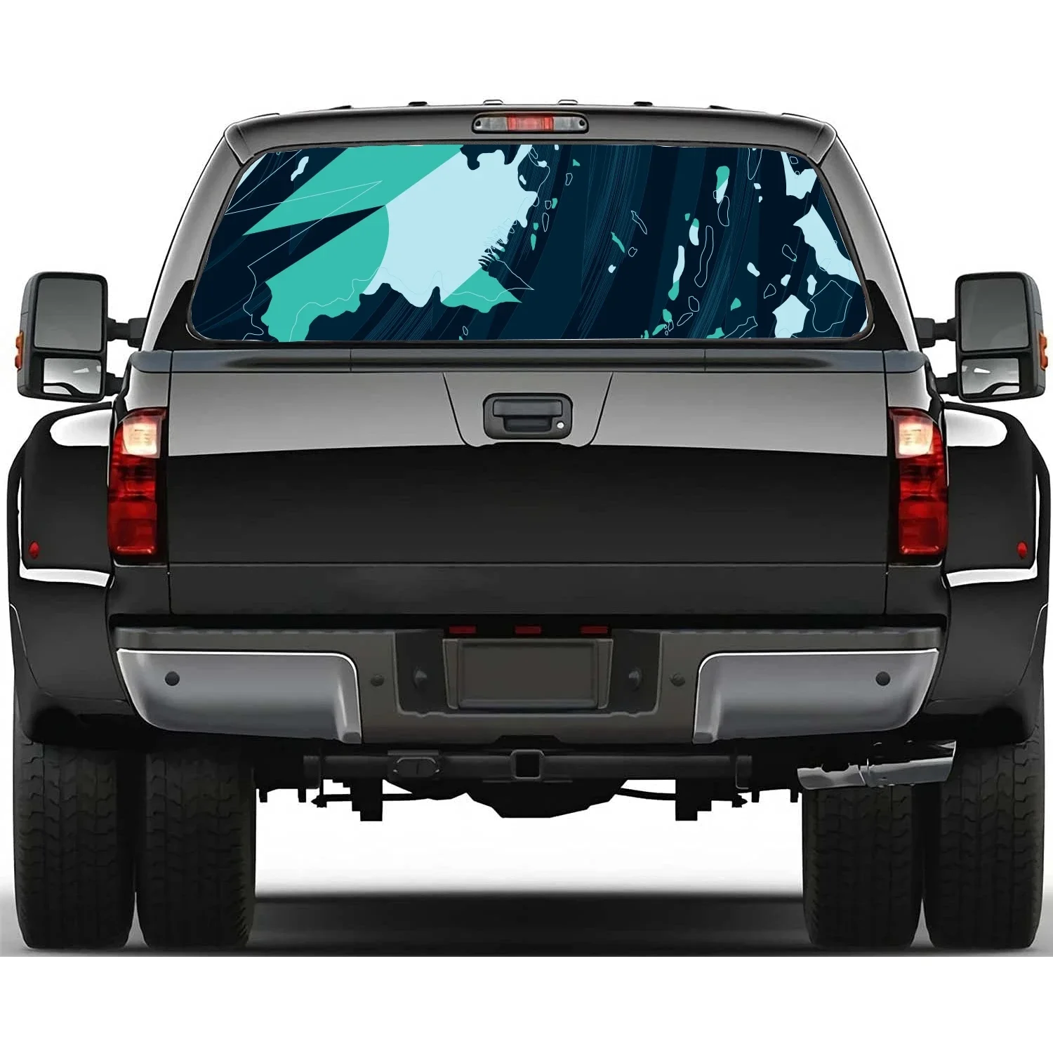 

Abstract Racing Sports Stripe Rear Window Decal Fit Pickup,Truck,Car Universal See Through Perforated Back Windows Vinyl Sticker