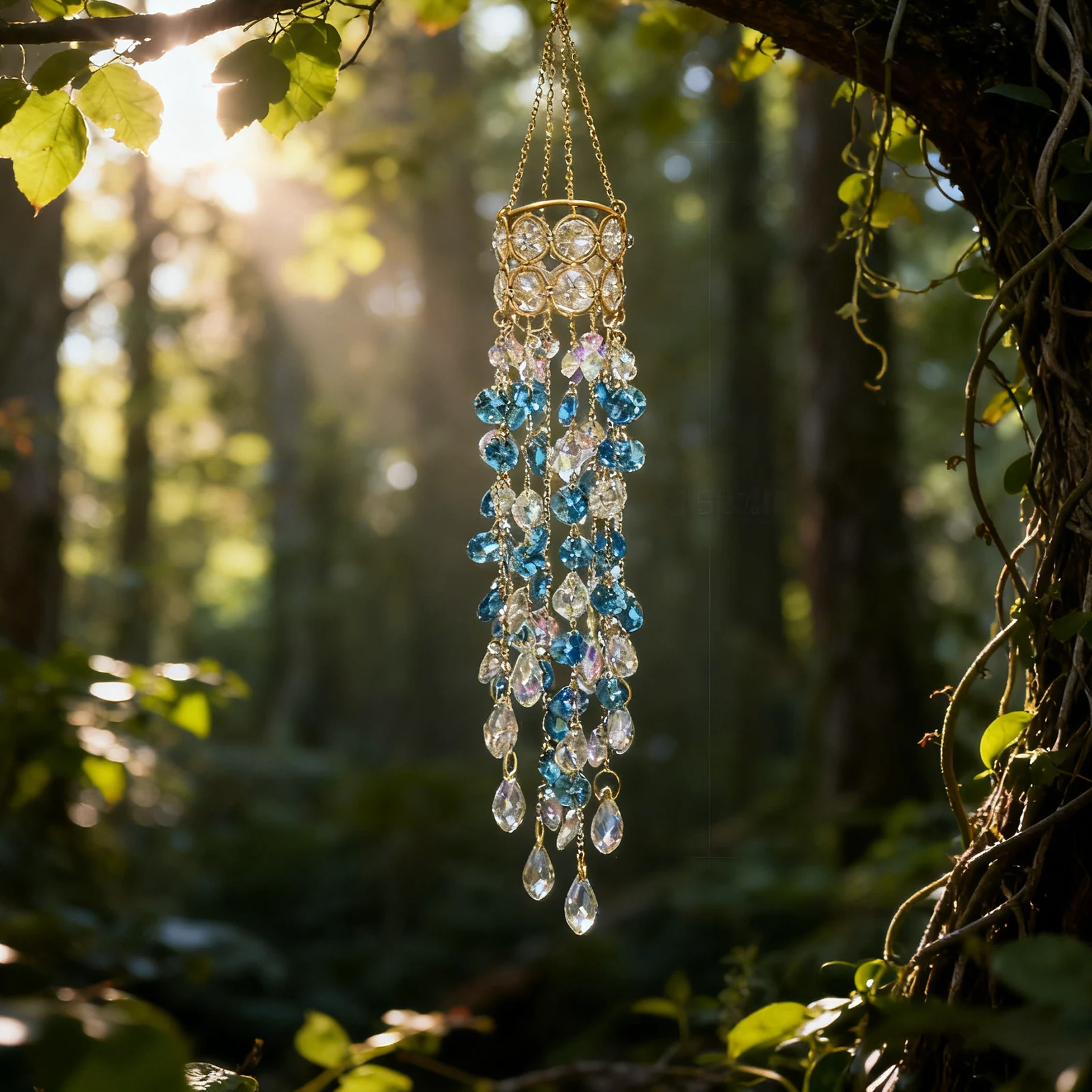Sun Catcher Crystal Wind Chime Metal Hanging Decor For Window Wedding Home Decor INS Outdoor Yard Garden Suncatchers