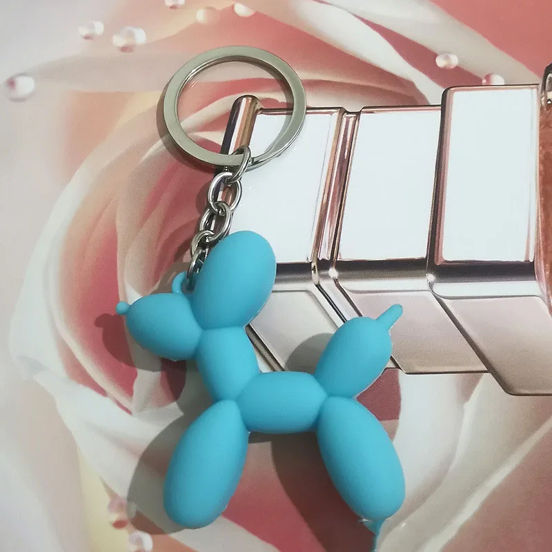New Fashion Three-Dimensional Cute Balloon Dog Keychain Key Ring Creative Cartoon Mobile Phone Bag Car Pendant Fun Keychain