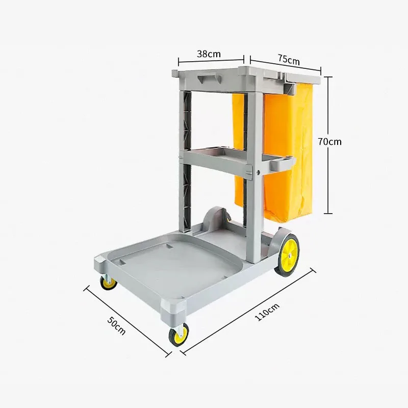 Hotel Cleaning Supplies Folding Cleaning Cart Housekeeping Cleaning Service Cart Wholesale Plastic Cleaning Cart