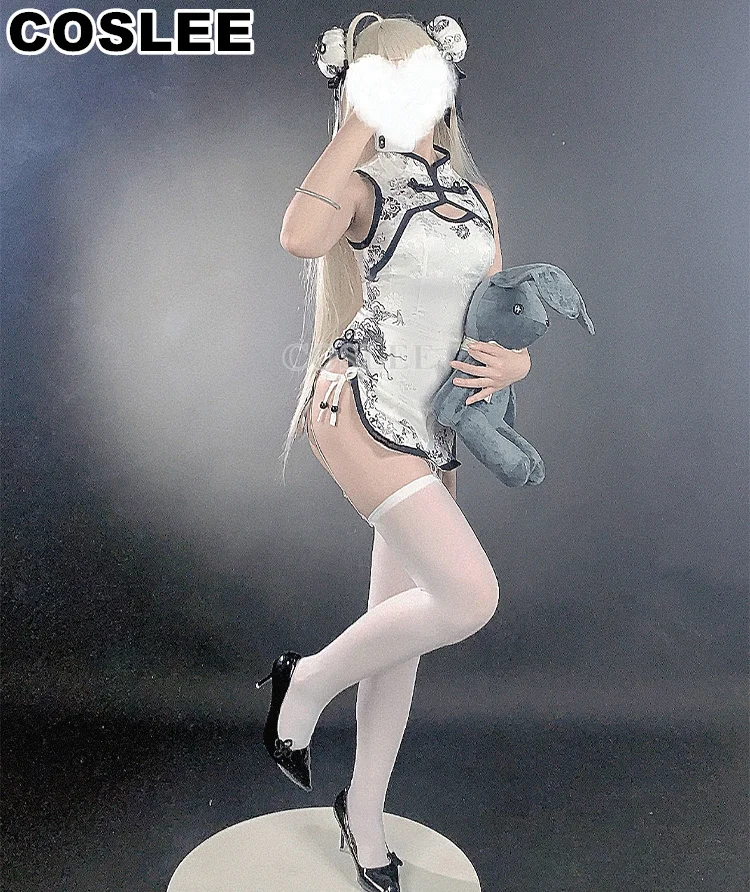COSLEE Yosuga No Sora Kasugano Sora  Chinese Style Cheongsam Cute Uniform Dress Cosplay Costume Halloween Party Outfit Women XS-